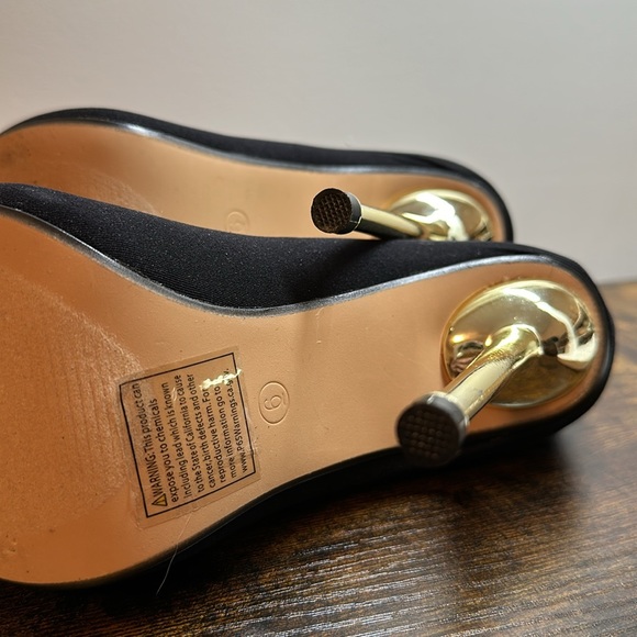 Black and Gold Ankle Sock Boots - Picture 9 of 9